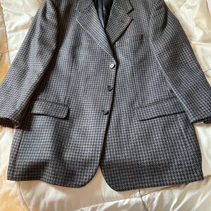 Sophisticated navy brown Houndstooth Blazer
